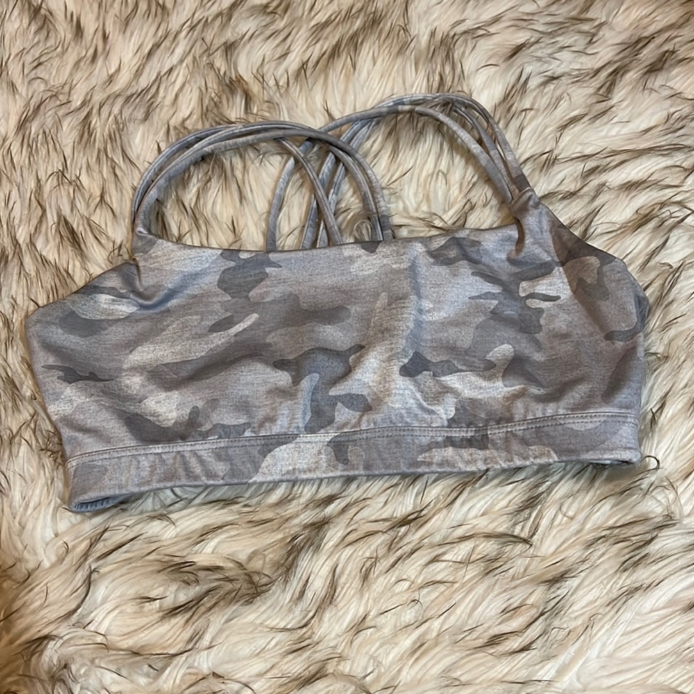 GapFit Gray Camo Sports bra